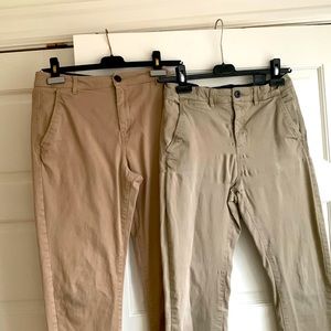 Two pairs Urban & Authentic (H&M) trousers / pants. Khaki. Size 13-14.